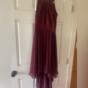 High neck, high low dress